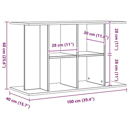Vidaxl Soporte Para Acuario De Roble Artesanal, 100 X 40 X 60 Cm, Madera De Ingeniería_2