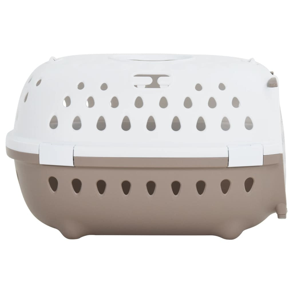 Vidaxl Trasportín De Mascotas Pp Blanco Y Marrón 50x34,5x32 Cm_3
