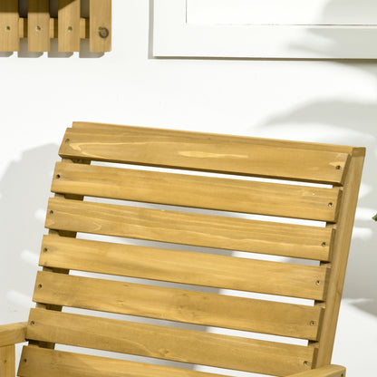 Outsunny Silla Mecedora De Madera Con Reposabrazos Y Diseño Listones Natural_4