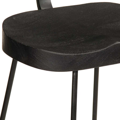 Taburetes De Barra 2 Uds Negro 49x43x103 Cm Madera Maciza Mango_4