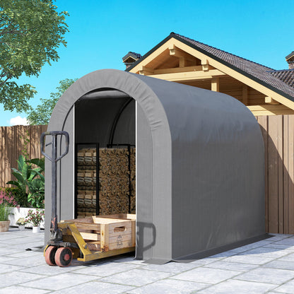 Outsunny Carpa De Jardín Para Herramientas Bicicletas Motos 2,4x1,6x1,9 M Gris_4