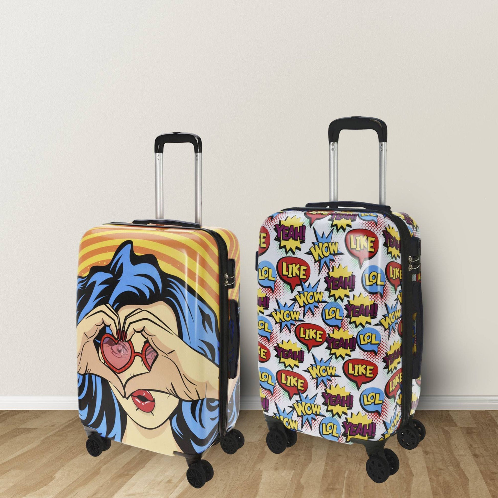 Well Home Juego De 2 Maletas Abs Trolley De 20'' Y 24''