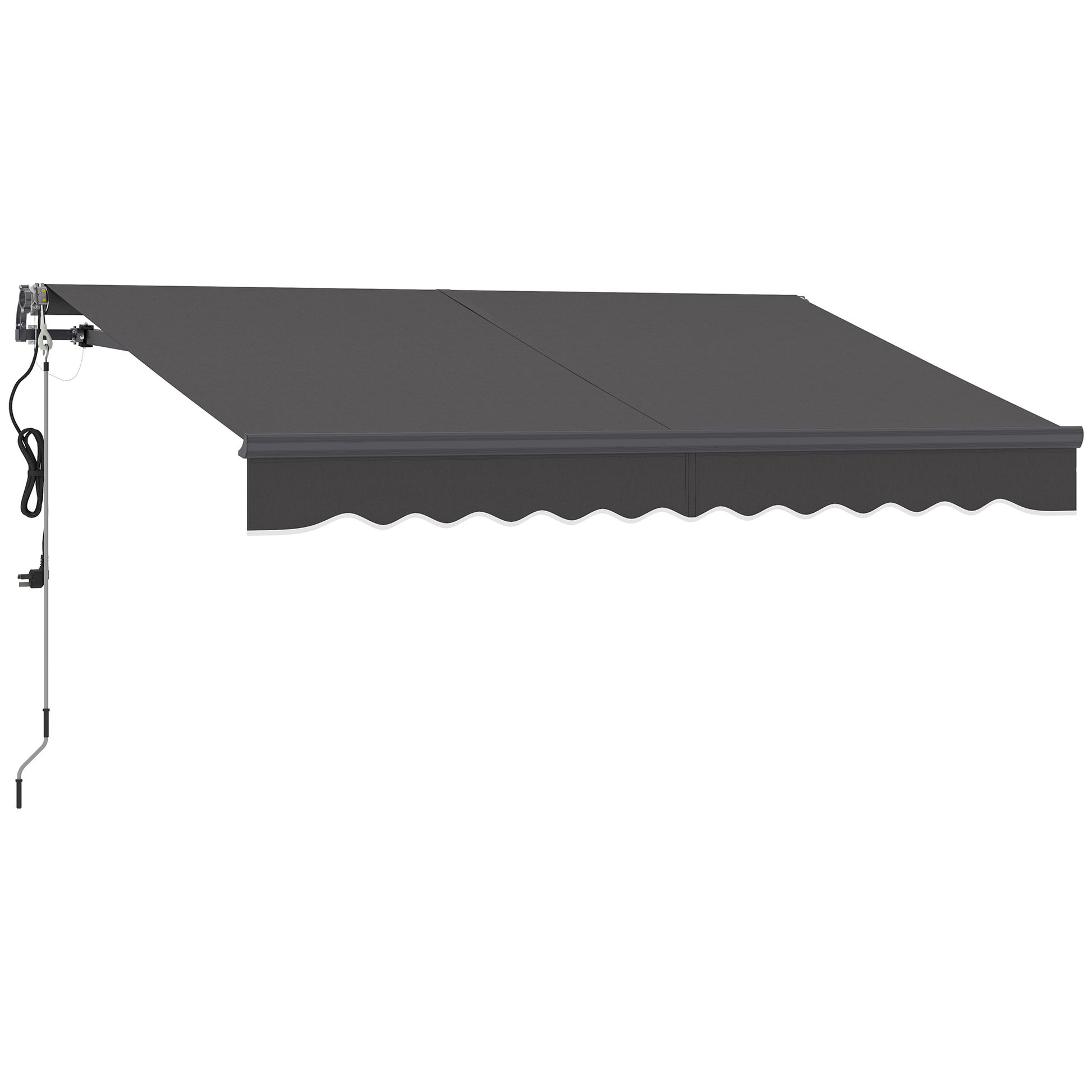 Outsunny Toldo Eléctrico Retráctil Con Mando A Distancia 3x2,5 M Gris Oscuro_0