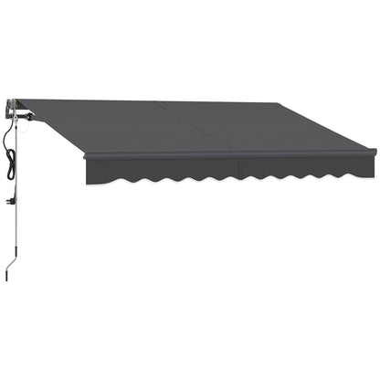 Outsunny Toldo Eléctrico Retráctil Con Mando A Distancia 3x2,5 M Gris Oscuro_0