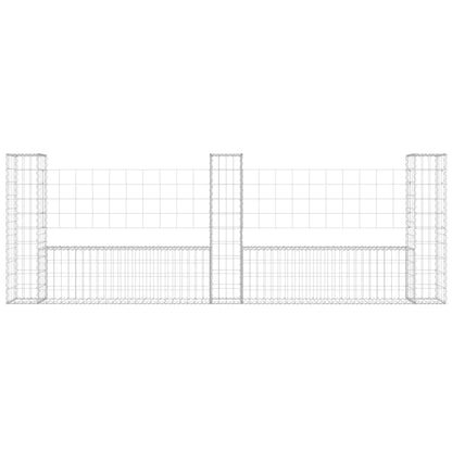 Cesta De Gaviones Forma De U 3 Postes De Hierro 260x20x100 Cm / Vetonek_1