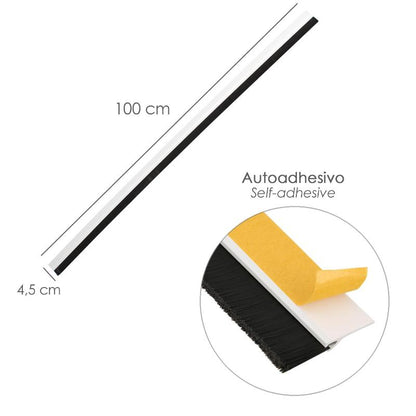 Burlete Pvc Con Cepillo. Para Puertas. Color Blanco 1 Metro_1