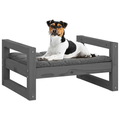 Vidaxl Cama Para Perros Madera Maciza De Pino Gris 55,5x45,5x28 Cm_3
