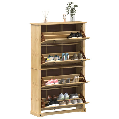Mueble Zapatero Corona Madera Maciza De Pino 99x32x163,5 Cm / Vetonek_5