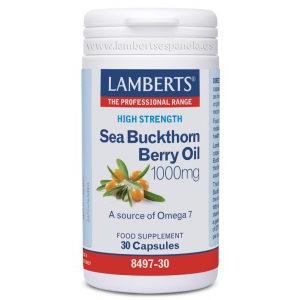 Aceite del fruto de Espino Amarillo 1000 mg rico en Omega 7, Lamberts, 30 cápsulas