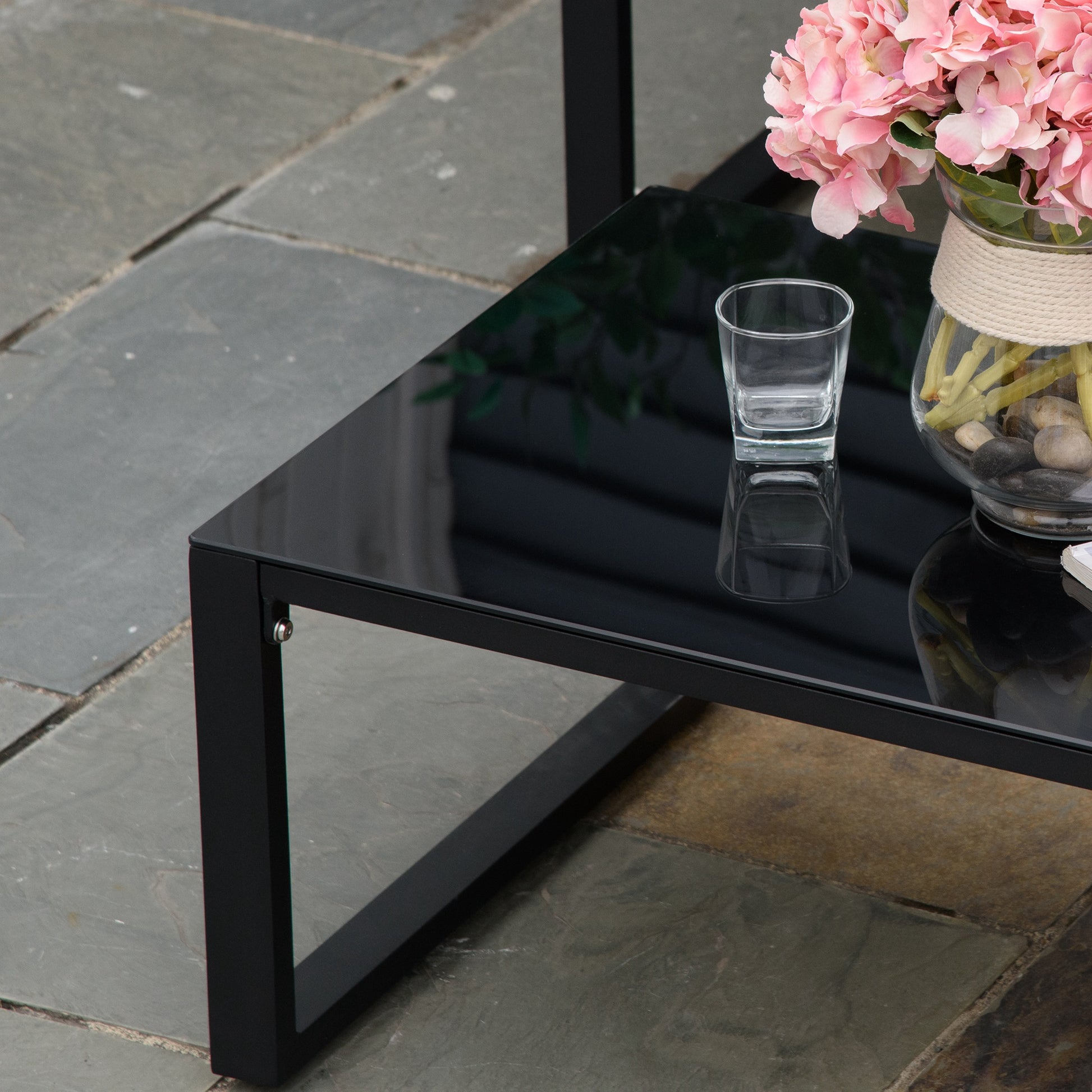 Outsunny Conjunto De Muebles De Jardín Con Mesa Sofá Doble Y Sofá De 3 Plazas_4