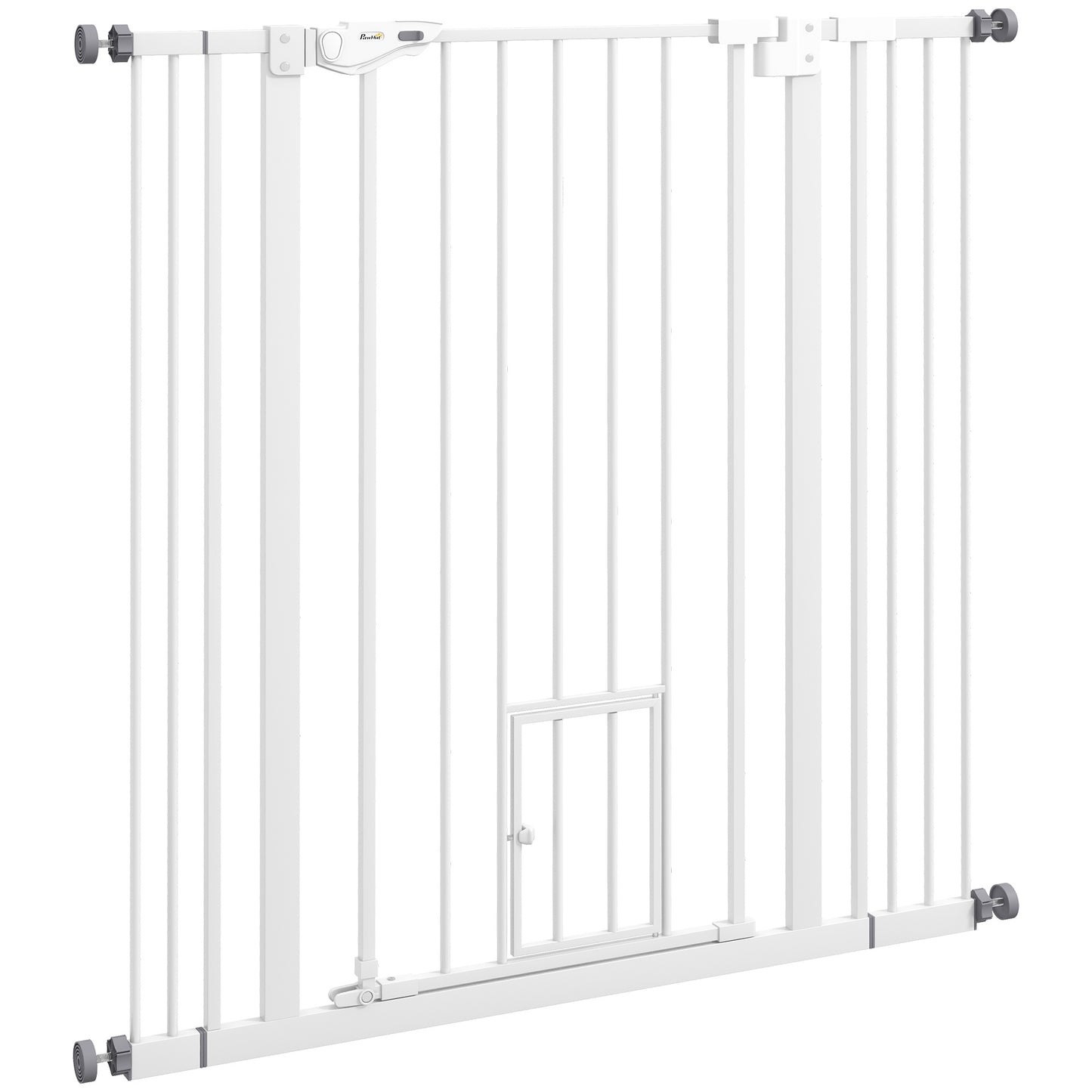 Pawhut Barrera De Seguridad Para Perros Con 1 Puerta 74-101x104,1 Cm Blanco_0