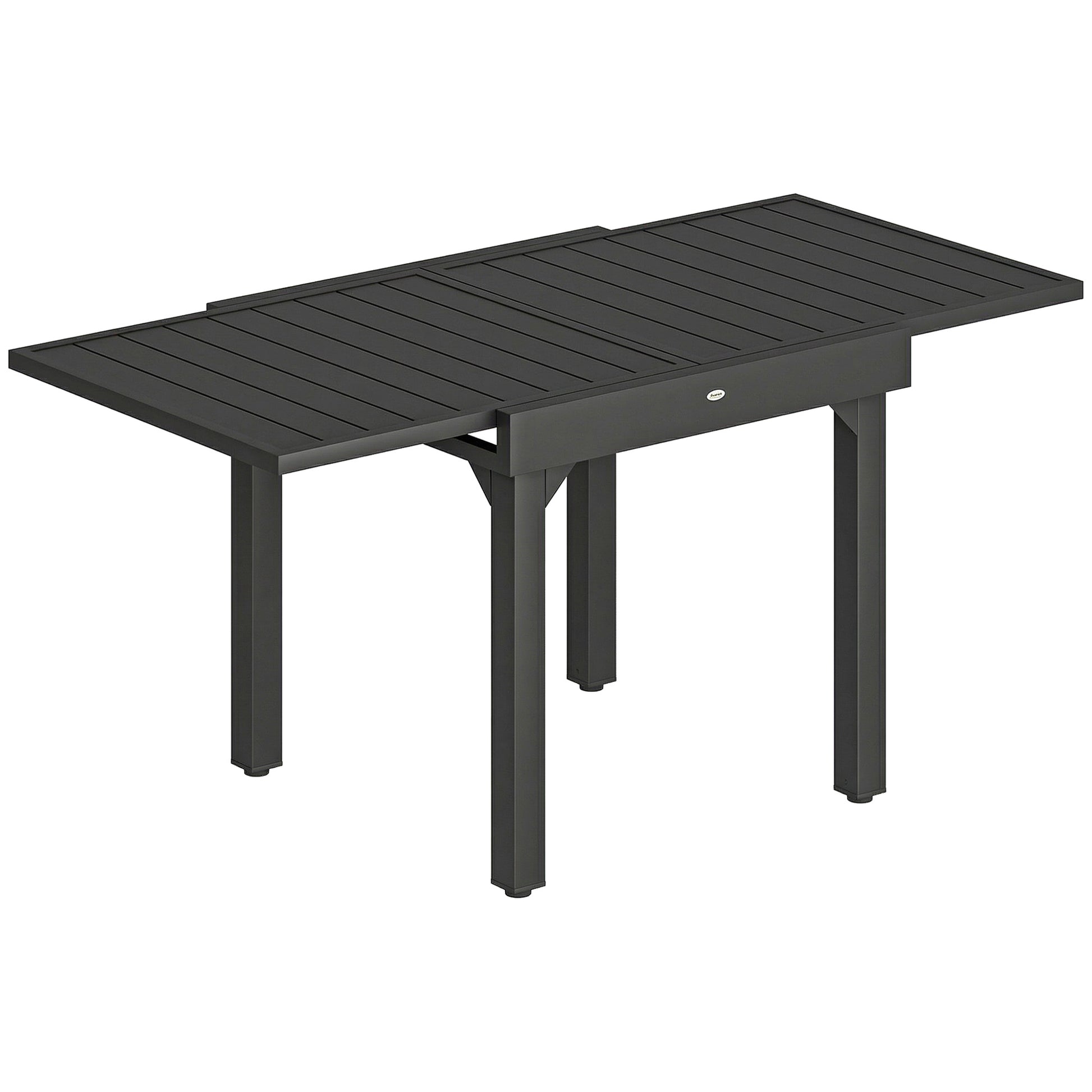 Outsunny Mesa De Jardín Exterior Extensible 80/160 Cm De Aluminio Negro_0