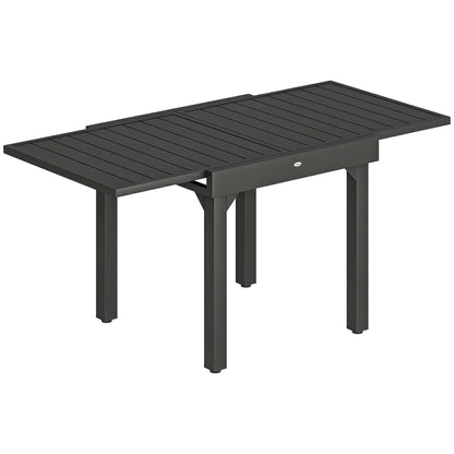 Outsunny Mesa De Jardín Exterior Extensible 80/160 Cm De Aluminio Negro_0