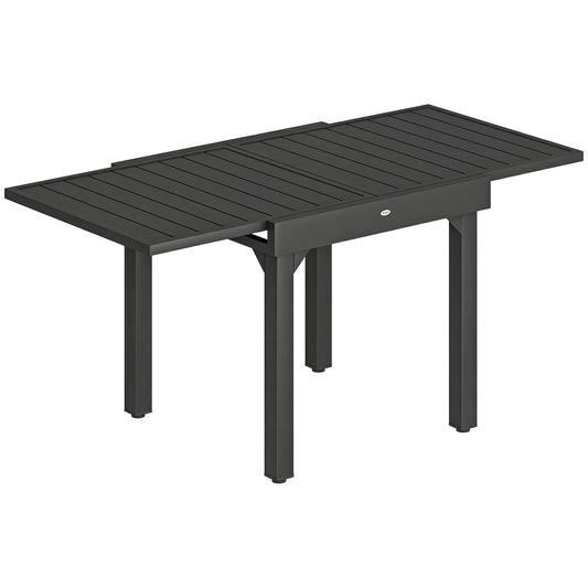 Outsunny Mesa De Jardín Exterior Extensible 80/160 Cm De Aluminio Negro_0