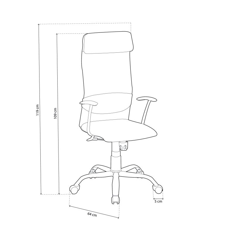 Silla De Oficina Neil Tejido, Gris, 64 X 119 X 64_3