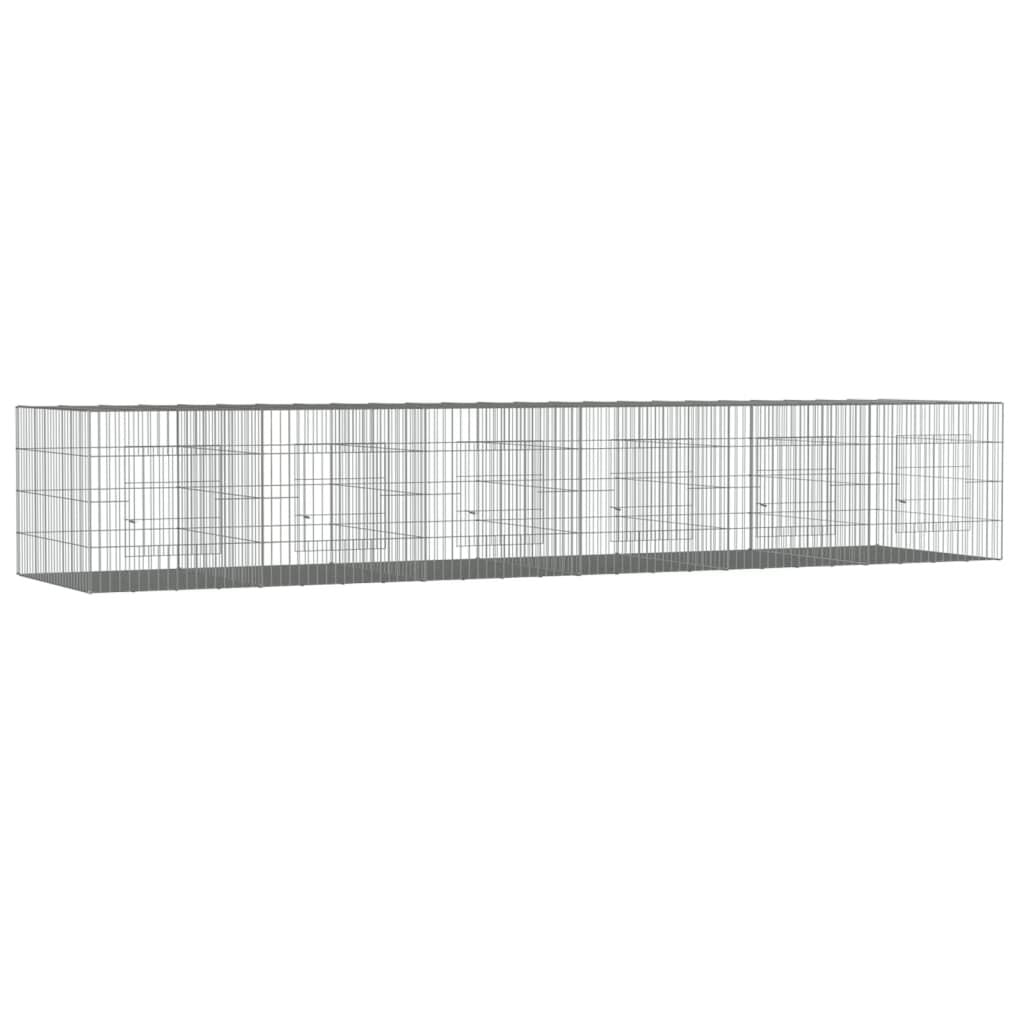 Vidaxl Jaula Para Conejos 6 Paneles Hierro Galvanizado 327x79x54 Cm_0