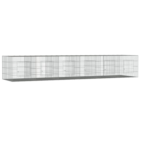 Vidaxl Jaula Para Conejos 6 Paneles Hierro Galvanizado 327x79x54 Cm_0