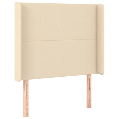 Cama Box Spring Colchón Y Luces Led Tela Color Crema 90x190 Cm / Vetonek_5