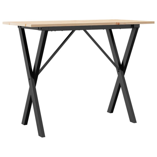 Mesa De Comedor Marco X Madera Maciza Pino Y Acero 100x50x75cm_0