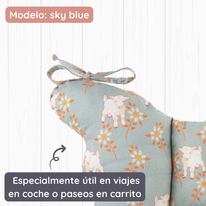 Almohada Para Bebés Antichoque Mariposa Sky Blue