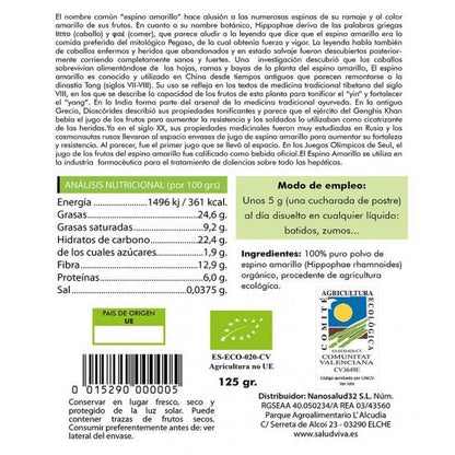 Espino amarillo 125 g, Salud Viva