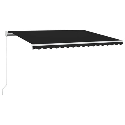 Toldo Manual Retráctil Con Led Gris Antracita 450x350 Cm_0