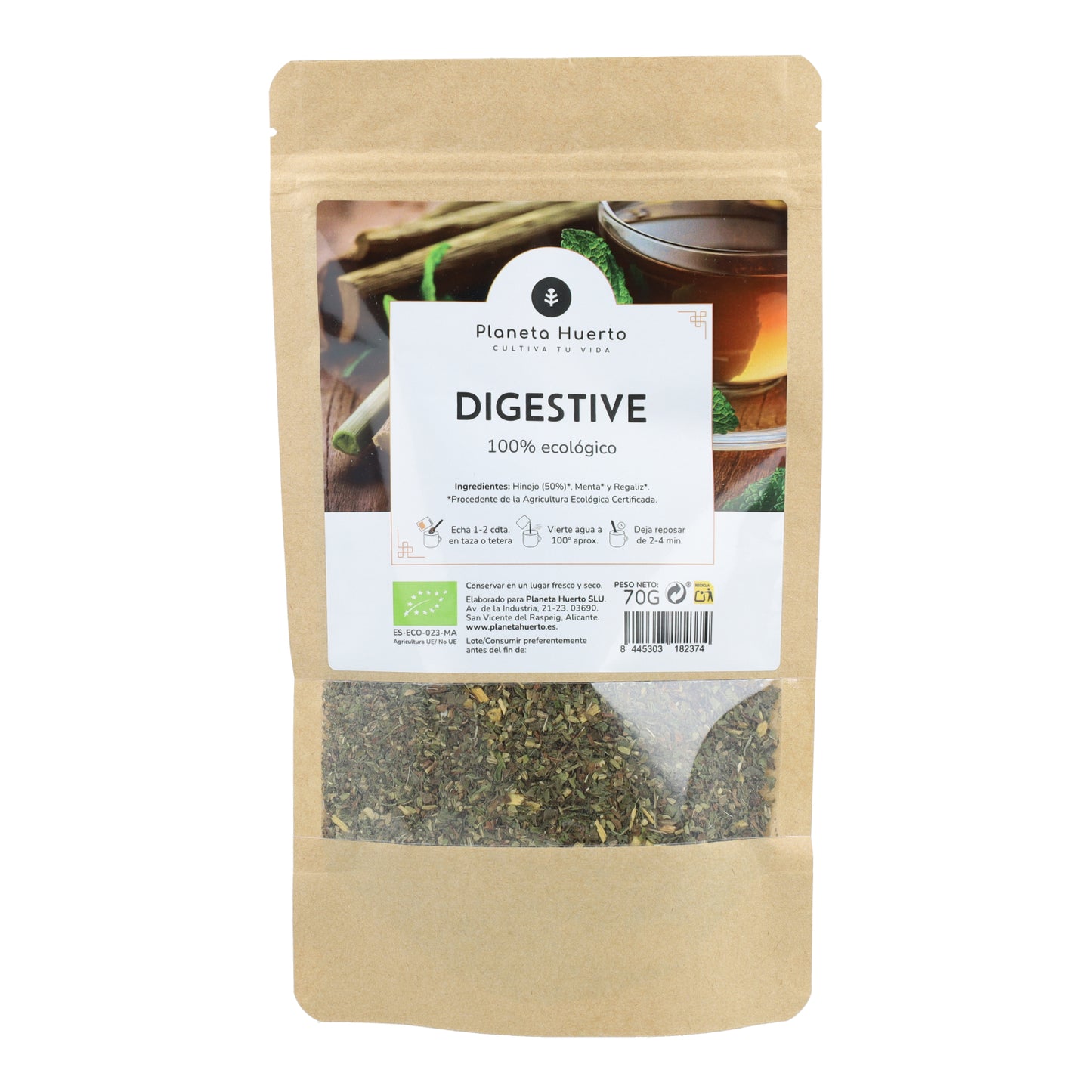 Infusión digestiva ECO Hinojo, menta y regaliz Planeta Huerto 70g