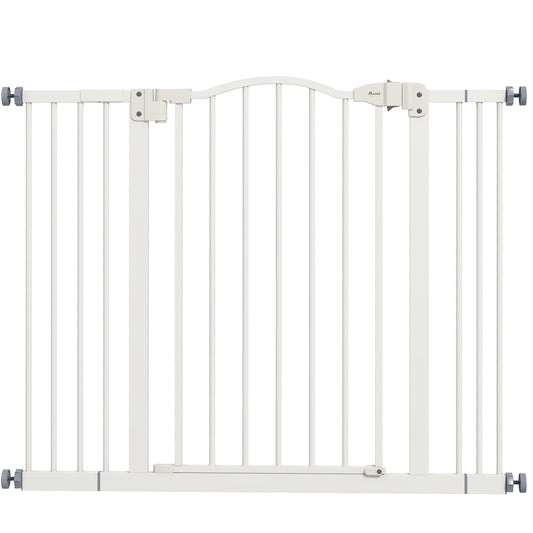 Pawhut Barrera Para Perros Con Ancho Ajustable 74-100 Cm Blanco_0