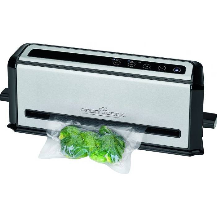 Envasadora De Alimentos Al Vacío Doméstica, 3 Mm Sellado, 4 Funciones, Caudal De 12 L/m., 0,8 Bares Proficook Pc-vk1133 Plata