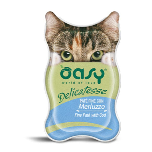 18 Tarrinas De Pate Oasy Para Gato Con Bacalao 18x85g_0
