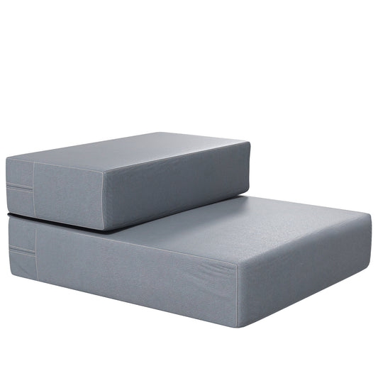 Pawhut Escalera Mascotas 2 Peldaños Cama De Perros Desmontable 45x39x20 Cm Gris_0