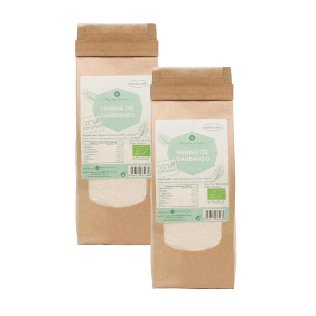 Pack 2x Harina de Garbanzos Sin Gluten ECO Planeta Huerto 1 kg