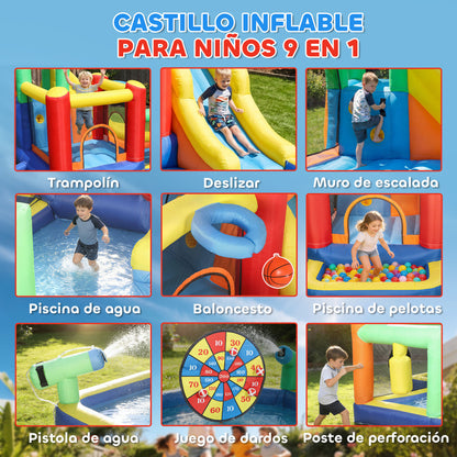 Aiyaplay Castillo Hinchable Acuático Con Soplador 550w 9 En 1 Tobogán Escalada_3