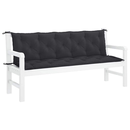 Vidaxl Cojín De Banco De Jardín Tela Oxford Negro 180x(50+50)x7 Cm_3