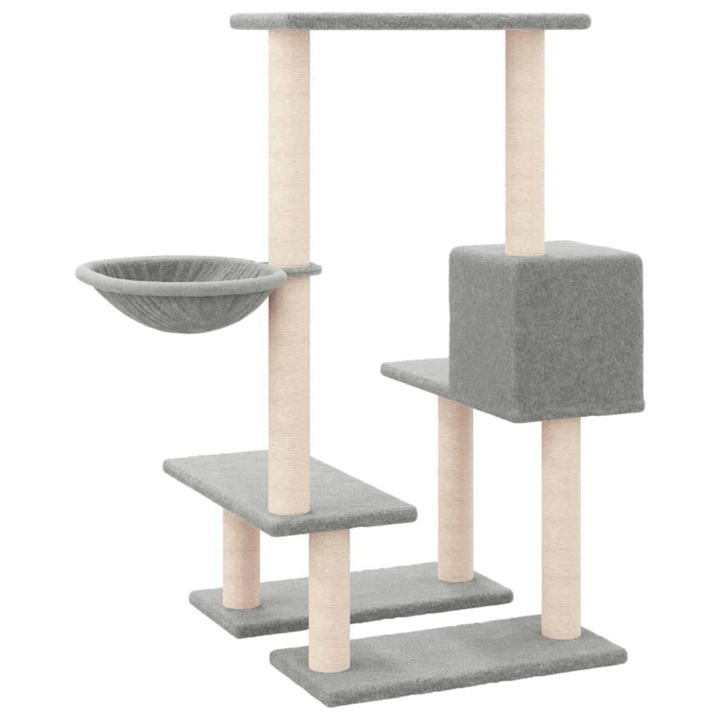 Vidaxl Rascador Para Gatos Con Postes De Sisal Gris Claro 94,5 Cm_4