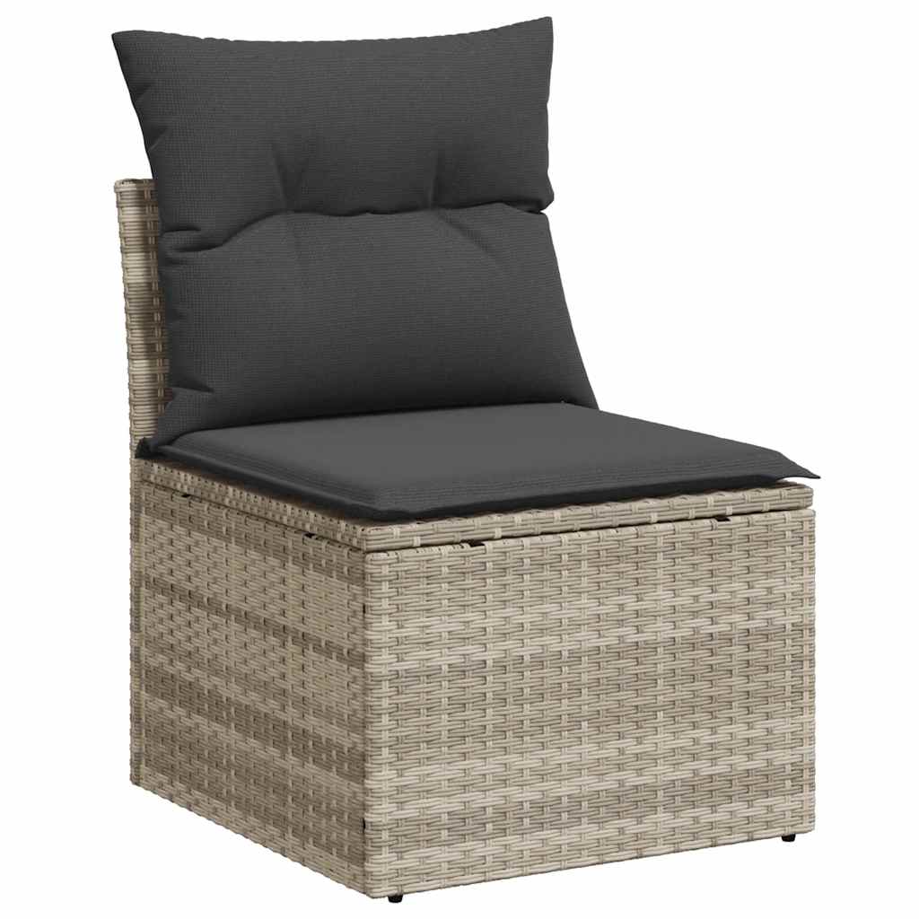Set De Sofás De Jardín 8 Pzas Y Cojines Ratán Sintético Gris / Vetonek_3