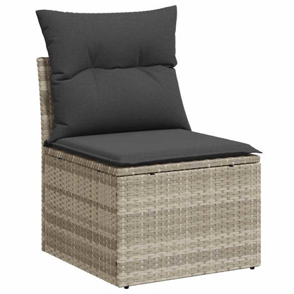 Set De Sofás De Jardín 8 Pzas Y Cojines Ratán Sintético Gris / Vetonek_2