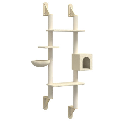 Vidaxl Árbol Rascador Para Gatos De Pared Crema 180 Cm_0