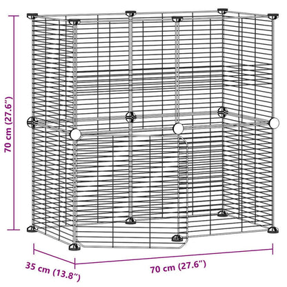 Vidaxl Jaula Para Mascotas De 12 Paneles Puerta Acero Negro 35x35cm_3