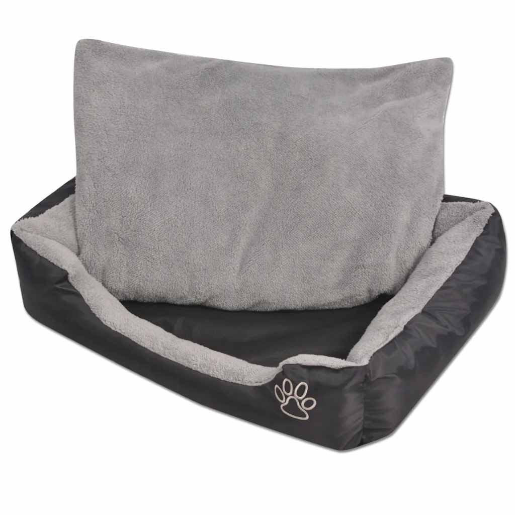 Vidaxl Cama Para Perro Con Cojín Acolchado Talla L Negra_0