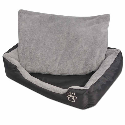 Vidaxl Cama Para Perro Con Cojín Acolchado Talla L Negra_0