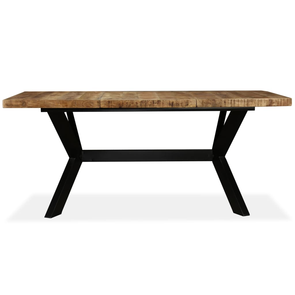 Mesa De Comedor Madera Maciza De Mango Y Cruz De Acero 180 Cm_1