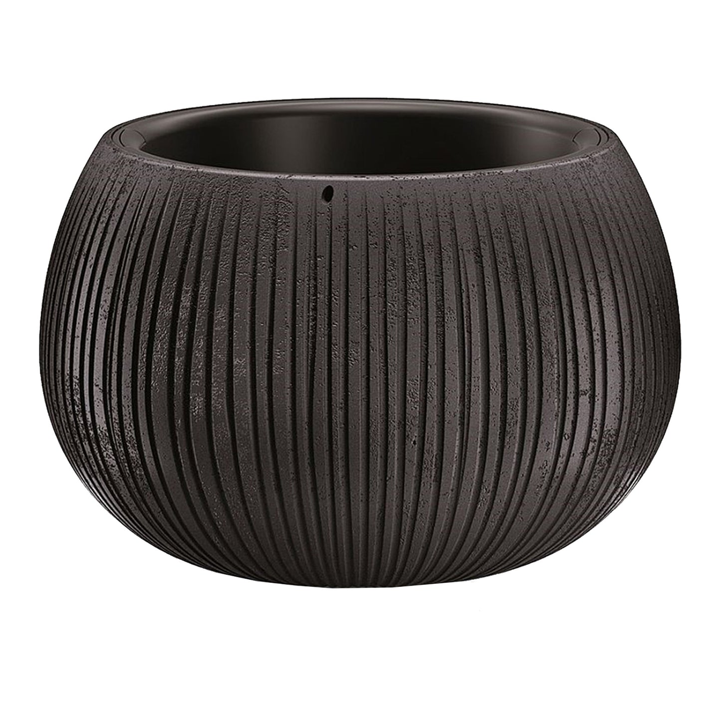 Prosperplast Beton Bowl De Plástico Con Depósito En Color Cemento Negro, 16,1 (alto) X 23,8 (ancho) X 23,8 (profundo) Cms_0