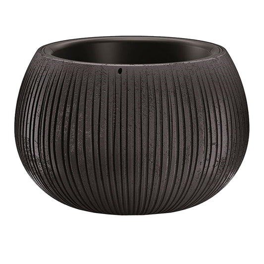 Prosperplast Beton Bowl De Plástico Con Depósito En Color Cemento Negro, 16,1 (alto) X 23,8 (ancho) X 23,8 (profundo) Cms_0