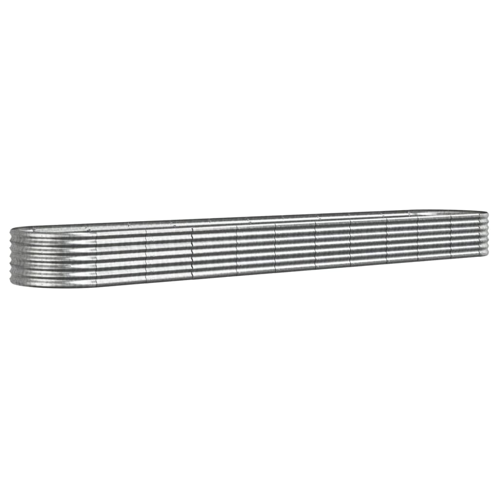 Jardinera Arriate Acero Galvanizado Plata 440x80x36 Cm_0