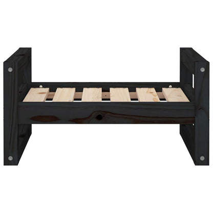Vidaxl Cama Para Perros Madera Maciza De Pino Negro 55,5x45,5x28 Cm_4