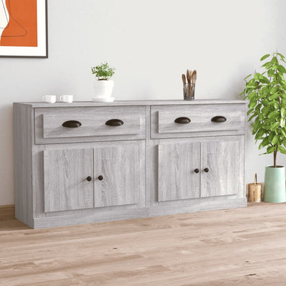 Aparadores 2 Piezas Madera Contrachapada Gris Sonoma_0