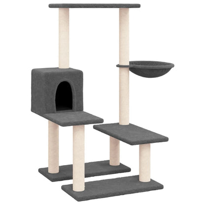 Vidaxl Rascador Para Gatos Con Postes De Sisal Gris Oscuro 94,5 Cm_0