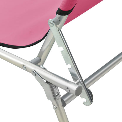 Tumbona Plegable Con Toldo De Acero Rosa Magenta_5