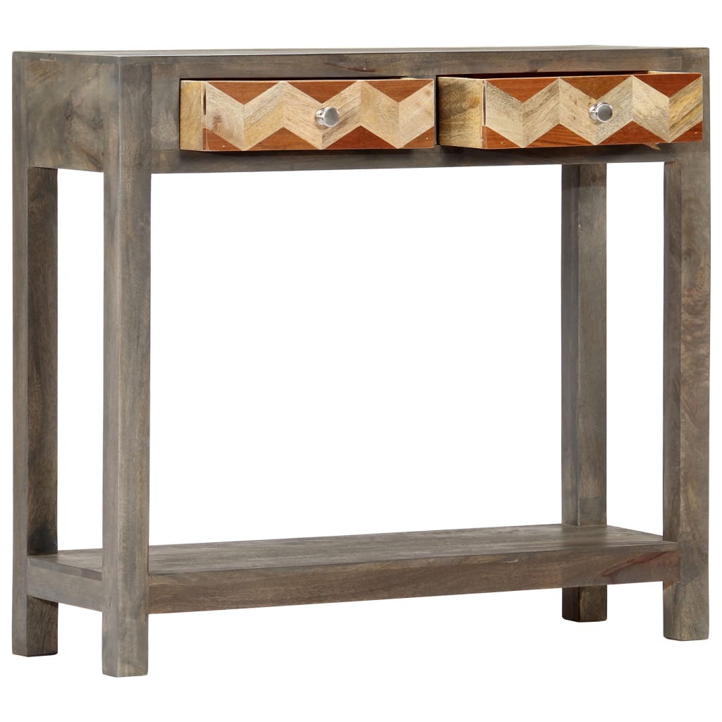 Mesa Consola De Madera Maciza De Mango Gris 86x30x76 Cm_0